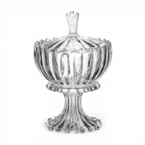 COPPA VETRO JANICE CON COPERCHIO 15.5XH24.5